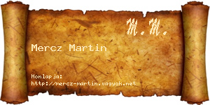 Mercz Martin névjegykártya